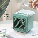 Mini Portable Air Conditioner Desk Fan 5000mAh USB Rechargeable Air Cooler Humidifier For Office Home