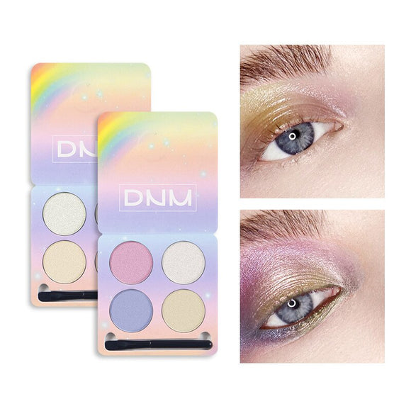 4 Color Women Eyeshadow Pallete Metallic Shiny Eye Shadow Powder Long Lasting Non-blooming Eye Makeup Charm Girls Cosmetic TSLM1