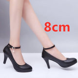 Ladies Fashion Sweet Black Patent Leather Buckle Strap High Heel Shoes Women Cool Comfort Summer High Heel Shoes & Pumps G9111