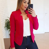Multiple colour Women Blazer 2021 Leisure Blazers Lady Office Work Suit Pockets Jackets Coat Slim Women Blazer Femme Jackets