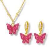 2020 Bohemian Women's Earrings Necklace Female Elegant Acrylic Butterfly Pendant Earring Necklace Jewelry Set Fashion Party Gift