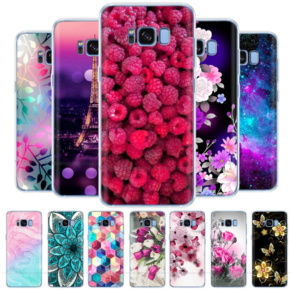 Soft TPU Case for Samsung Galaxy S8 Cute Flower Cat Phone Cover 360 Full Protective Coque for SamsungS8 GalaxyS8 Plus S8+ Funda