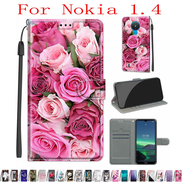 Sunjolly Case for Nokia 1.4 Wallet Stand Flip PU Leather Phone Case Cover coque capa for Nokia 1.4 Case for Nokia 1.4 Cover
