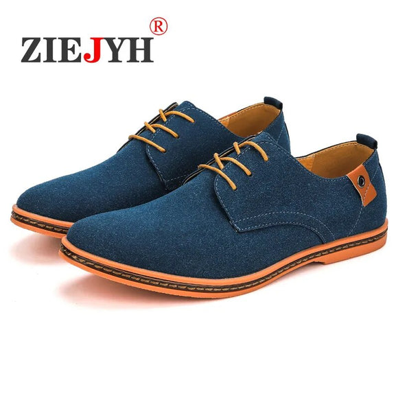 Summer Spring Suede Leather Men Shoes Oxford Casual Shoes Classic Sneakers Comfortable Footwear Dress Shoes Large Size 48 Flats