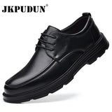 Black Platform Casual Shoes Men Dress Shoes Oxfords Office Business Shoes for Men Daily Work Shoes Lace-Up Men's Formal Shoes