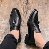 Men Tassel Loafers Leather Formal Shoes slip on Elegant Dress Shoe Simple Slip On Man Casual wedding party Shoes men Footwear