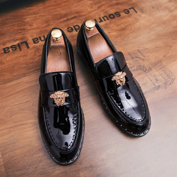 Big Size 38-47 Men's Causal Shoes High Quality Black Loafers Non-slip Waterproof Men Comfortable Patent Leather Business 2022