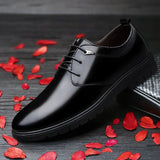 British Men Dress Shoes Spring Autumn Male Leather Flats Business Casual Mans Footwear Round Toe Lace Up Derby Shoes With Fur