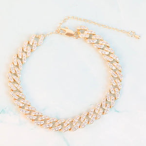 10mm Bracelet Real Gold Plated For Women’s Hip Hop Jewelry