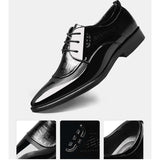 Business Dress Shoes Men Crocodile Pattern Formal Lace Up Wedding Shoes Male High Quality Comfortable Big Size Footwear