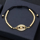 Hamsa Hand Evil Eye Copper CZ Beads Adjustable Bracelet Lucky Turkish Braided Rope Bracelet 5 Styles For Women Men Party Jewelry
