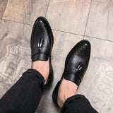 Men Tassel Loafers Leather Formal Shoes slip on Elegant Dress Shoe Simple Slip On Man Casual wedding party Shoes men Footwear