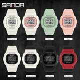 SANDA Top Brand Fashion G Style Sports Watch Men Women Waterproof Military Electronic Watches date Men's Retro Digital Clock