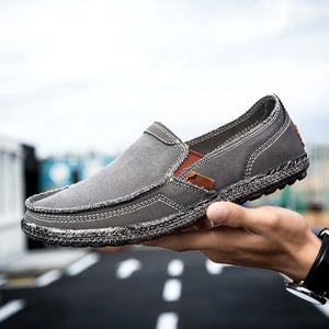 2020 New Men Shoes Canvas Shoes Loafers Vintage Male Casual Shoes Flats Comfortable Fashion Breathable Washed Denim Lazy Loafers