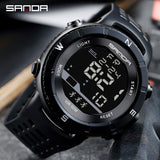 2020 SANDA 386 Top Brand Men Watches Sport Military Fashion Male Digital Quartz LED Watch For Boys Waterproof Cartoon Wristwatch