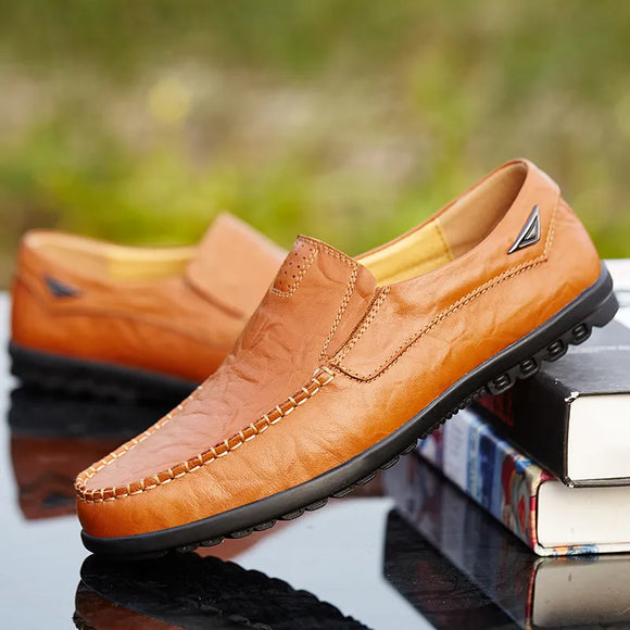 Genuine Leather Shoes Men Plus Size Luxury Brand 2020 Mens Loafers Moccasins Breathable Slip Driving Shoes Schoenen Mannen