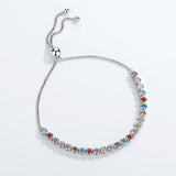 KALETINE Luxury Brand Bracelets For Women 925 Sterling Silver Bracelet Rainbow Colorful CZ Original Tennis Beads Fashion Jewelry