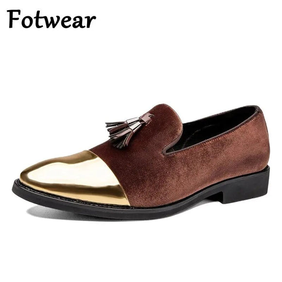 Wedding Party Men Dress Shoes Big Size Mens Tassel Loafers Non-slip Men Driving Shoes Fashion Office Formal Shoes Lazy Footwear