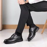 Black Platform Casual Shoes Men Dress Shoes Oxfords Office Business Shoes for Men Daily Work Shoes Lace-Up Men's Formal Shoes