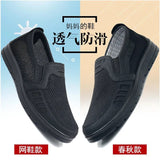 Classic Men's Casual Shoes Spring Summer Breathable Mesh Shoes Slip-on Flat Loafers Plus size 48 Driving Shoes Black Moccasin
