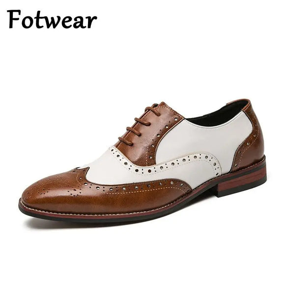 Leather Brogues Men Big Size Fashion Wedding Party Men Dress Shoes Italian Designer Male Drivng Formal Shoes Lace Up Men Oxfords