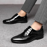 Business Dress Shoes Men Crocodile Pattern Formal Lace Up Wedding Shoes Male High Quality Comfortable Big Size Footwear