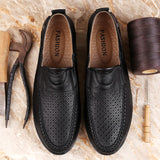 Italian Men Casual Shoes Summer Genuine Leather Men Loafers Moccasins Slip on Men's Flats Breathable Male Driving Shoes Zapatos