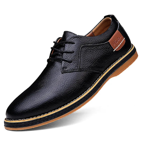 Men Dress Shoes Genuine Leather Man Oxford Shoes Lace Up Men Casual Moccasins Comfortable Fashion Office Footwear Loafers Male