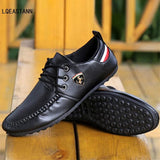 Flax Breathable Solid Color Slip Men Driving Shoes Spring And Autumn New Style Breathable Men's Peas Shoes the British Sneakers