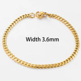 New Stainless Steel Gold Color Cuban Bracelet Men And Women Fashion Hip Hop Punk Jewelry Brithday Gift