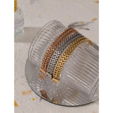 Yhpup Unisex Jewelry Stainless Steel Cuban Link Chain Bracelet Bangle Man Women 18K Plated Gold Heavy Metal Waterproof Bijoux