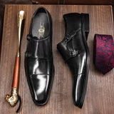 New Spring/Autumn Handmade Genuine Slip-On Leather Dress Oxford Flat Men Business Office Wedding Shoes