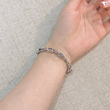 ANENJERY Fashion Retro Thick Chain Silver Color Bracelet For Men Women Couples Jewelry Gifts Wholesale S-B382