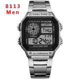 Watches Men Luxury Brand Waterproof Sports Watch Male Alarm Clock LED Digital Wristwatch Stainless Steel Alloy montre homme gift