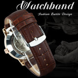 Man Watch Mechanical Automatic Watch Men Luxury 2020 Retro Roma Classic Black Leather Band Calendar Watches Relogio Masculino