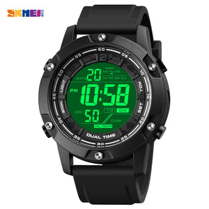 SKMEI 100M Waterproof Digital Watch Men Count Down Sports Mens Wristwatches 2 Time Swimming Watches Male Clock relogio masculino