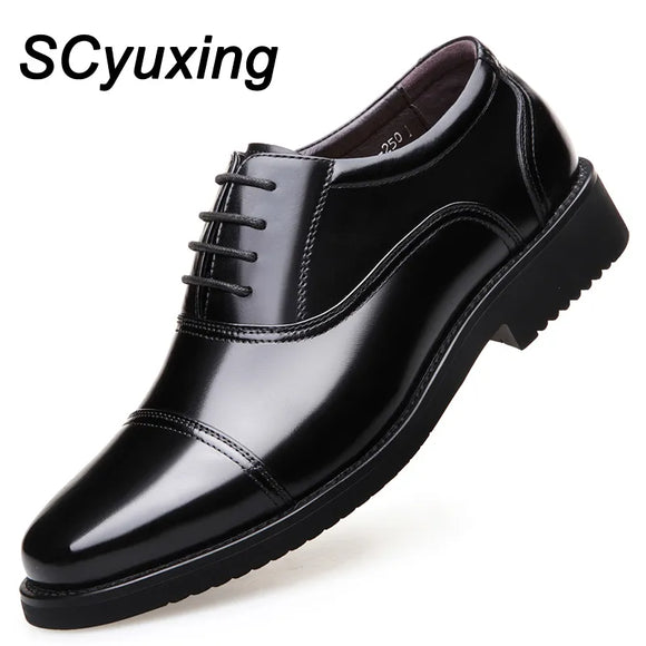 2023 Man Split Leather Shoes Rubber Sole EXTRA Size 48 Man Business Office Male Dress Lether Shoes