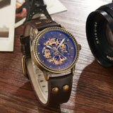 SHENHUA Luxury Men&#39;s Mechanical Wristwatch Leather or Stainless Steel Strap Retro Hollow Unique Design Watch Fashion Gift Clock