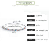 KALETINE Luxury Brand Bracelets For Women 925 Sterling Silver Bracelet Rainbow Colorful CZ Original Tennis Beads Fashion Jewelry