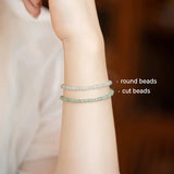 Lucky Thin 3mm Round/Cut Stone Natural Aventurine Beads Beaded Bracelets for Women Girls Fine Jewelry Accessories Gifts YBR629