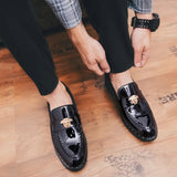 Big Size 38-47 Men's Causal Shoes High Quality Black Loafers Non-slip Waterproof Men Comfortable Patent Leather Business 2022