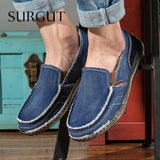 SURGUT Male Casual Shoes Loafers Men Flats Weaving Fisherman Shoes Boy Handmade Soft Flat Espadrilles Elegant Men Driving Shoes