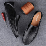 Spring Men Shoes Casual Breathable Soft Mens Loafers Light Genuine Leather Shoes Flats Fashion Driving Shoes Zapatillas Hombre