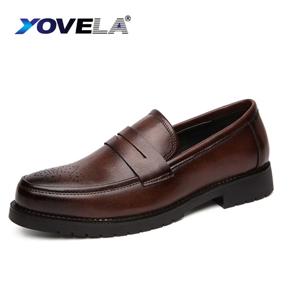 Classic Retro Men's Dress Shoes Business Style Party Leather Formal Shoes Wedding Shoes Men's Flats Leather Oxfords Loafers 46