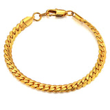 Gold Color Bracelet for Men Women Curb Snake Link Chain Stainless Steel Mens Womens Bracelets Chains Jewelry for Men