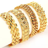 Trendy Plated Multi shape Punk Bracelet Curb Cuban Chain Gold Color Bracelets Bangle For Men Women Jewelry Gifts