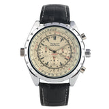 Men&#39;s Mechanical Watch Automatic-self-winding Genuine Leather Strap Wristwatch Luminous Function