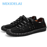 MIXIDELAI New Summer Comfortable Casual Shoes Loafers Men Shoes Quality Split Leather Shoes Men Flats Hot Sale Moccasins Shoes