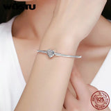 WOSTU Genuine 925 Sterling Silver Tree of Life Charm Bracelet & Bangle For Women Fit Original Brand DIY Beads Jewelry CQB066
