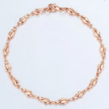 585 Rose Gold Color Womens Bracelet Chain Tulip Bud Bead Beaded Link 4mm 18cm 20cm 23cm GB394